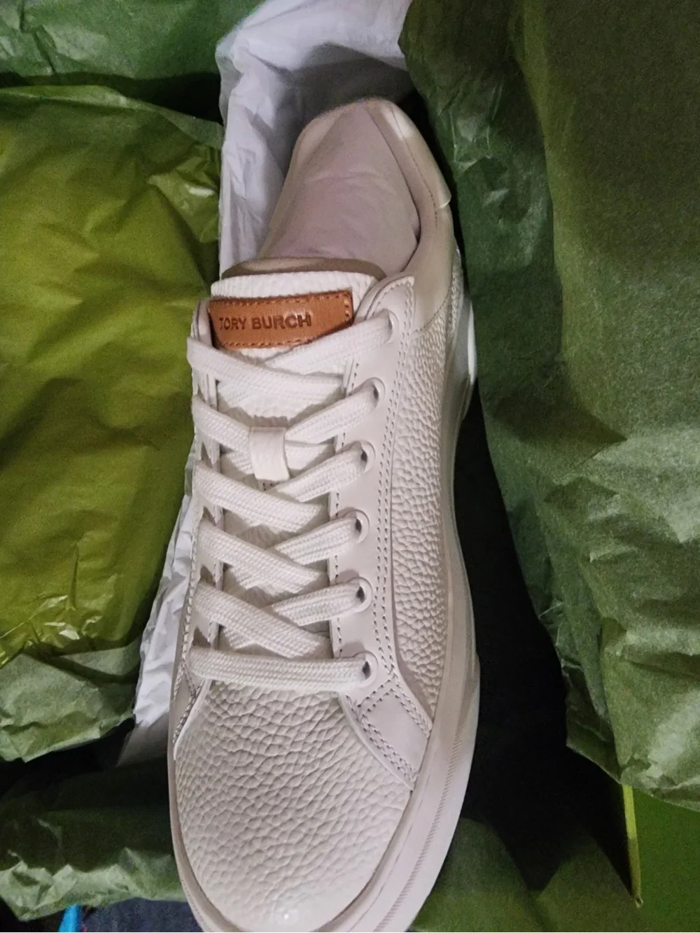 Tory BurchLeather Platform Sneaker - White